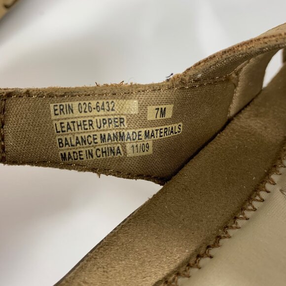 Nature Walk By Earth Erin 7M Womens Brown Leather Upper Sandals Adjustable Strap - Picture 5 of 12